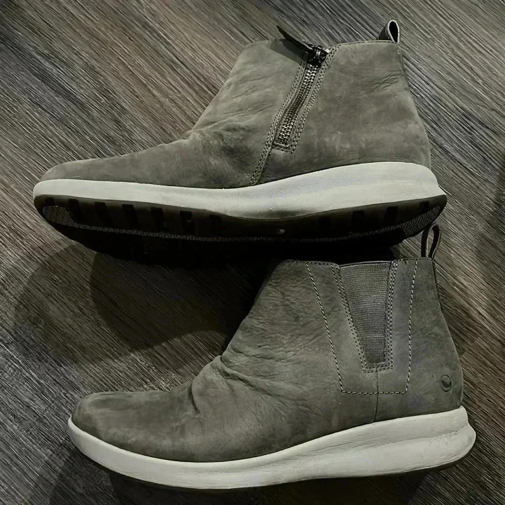 Clarks Gray Ankle Boots